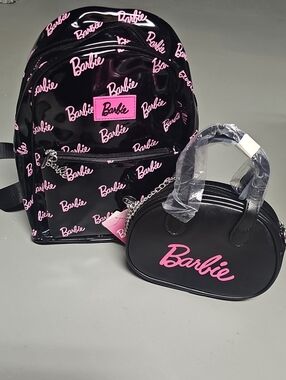 Barbie Patent Leather Mini Backpack & Matching Barbie Handbag NWT Kawaii